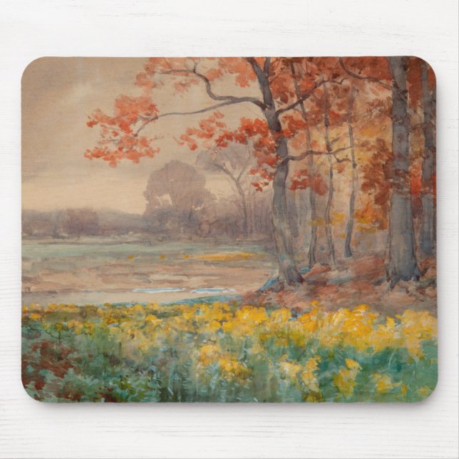 Gelbe Blumen Grau Day, 1911 Mousepad (Vorne)