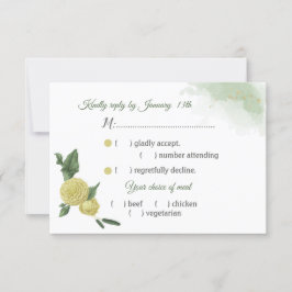 Gelbe Blumen, grüne Blätter - Auswahl RSVP Karte