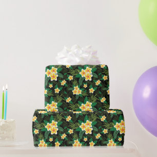 Gelbe Blumen Grüne Blätter Geburtstags-Junggeselli Geschenkpapier