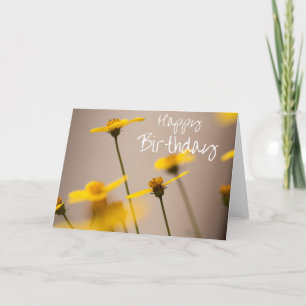 Gelbe Blumen Happy Birthday Card Karte