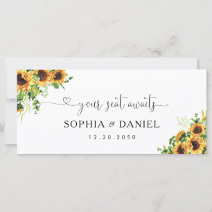 Gelbe Blumen Hochzeitstisch-Schild