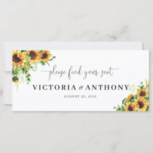 Gelbe Blumen Hochzeitstisch-Schild