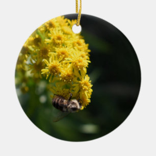 Gelbe Blumen Hummeln Natur Fotografie Keramikornament