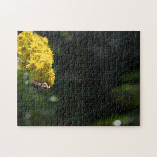 Gelbe Blumen Hummeln Natur Fotografie Puzzle
