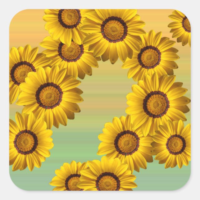 Gelbe Blumen im Frühling Quadratischer Aufkleber (Vorderseite)