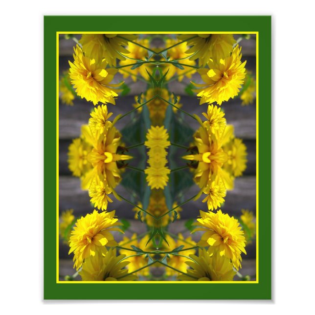 Gelbe Blumen im Sonnenschein Abstrakt 8x10 Fotodruck (Vorne)