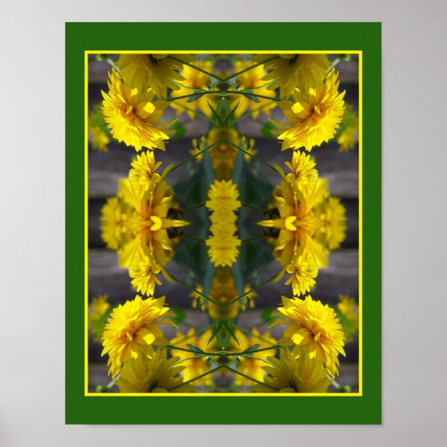 Gelbe Blumen im Sonnenschein Abstrakt Poster (Vorne)
