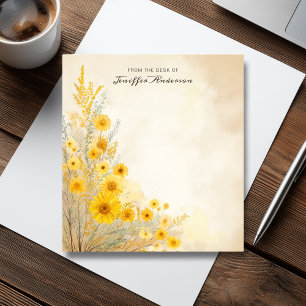 Gelbe Blumen im Vintage-Stil Notizblock