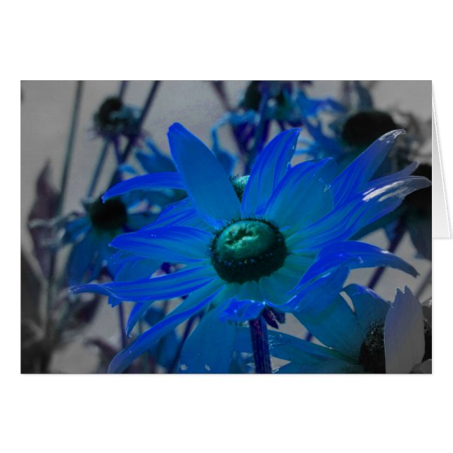 Gelbe Blumen in blau (Vorderseite (Horizontal))