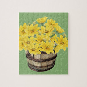 gelbe Blumen in einem Korb Puzzle