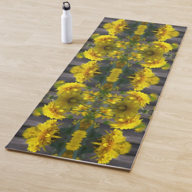 Gelbe Blumen in Sonnenschein Abstrakt Yogamatte (Beispiel)