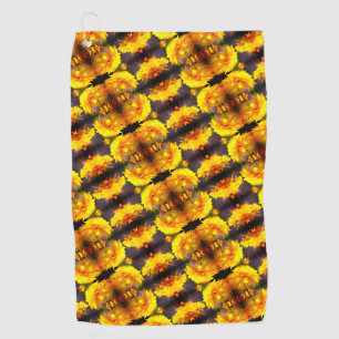 Gelbe Blumen in sonniger Abstrakter Form Golfhandtuch