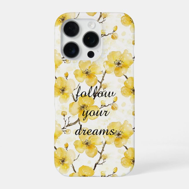 Gelbe Blumen iPhone Hülle (Rückseite)
