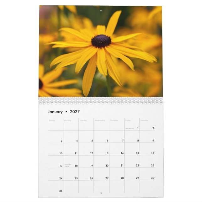 Gelbe Blumen Kalender (Jan 2027)