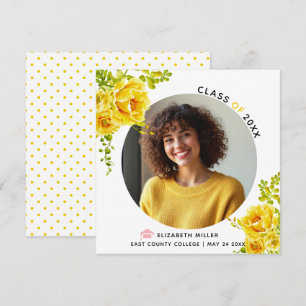Gelbe Blumen Klasse 2025 Abschluss Foto Ankündigung
