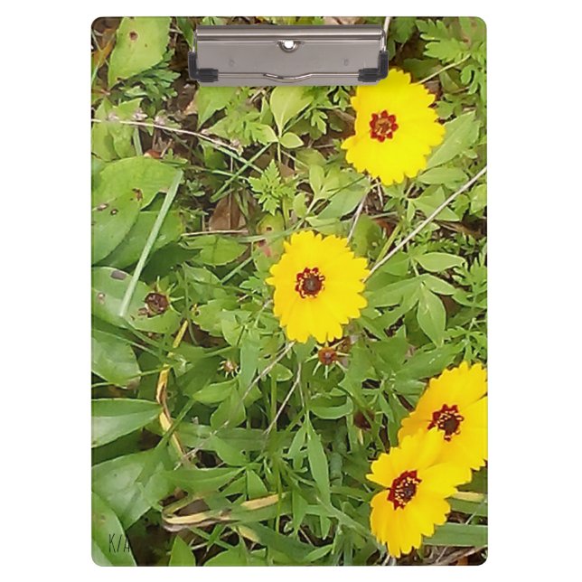 Gelbe Blumen Klemmbrett (Vorderseite)