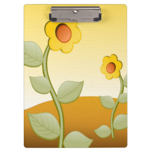 GELBE BLUMEN KLEMMBRETT