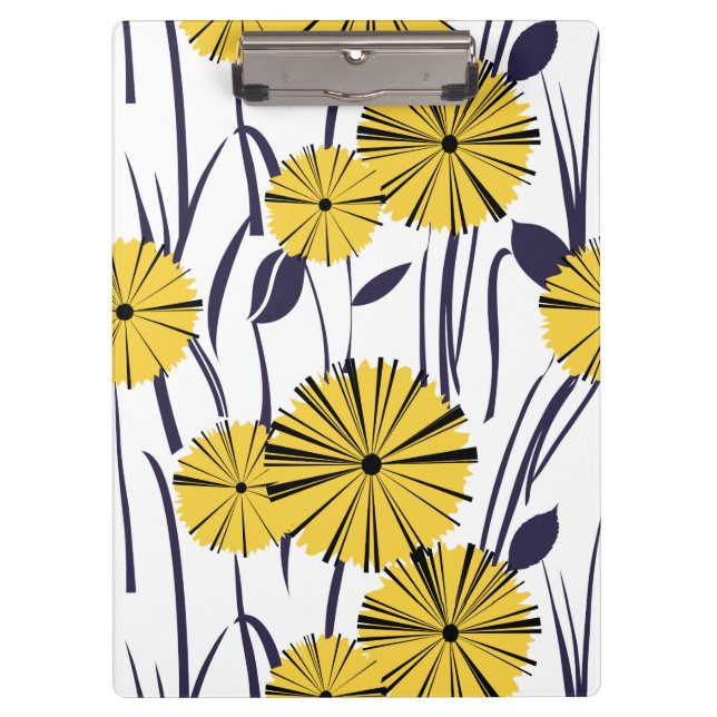 Gelbe Blumen Klemmbrett (Vorderseite)