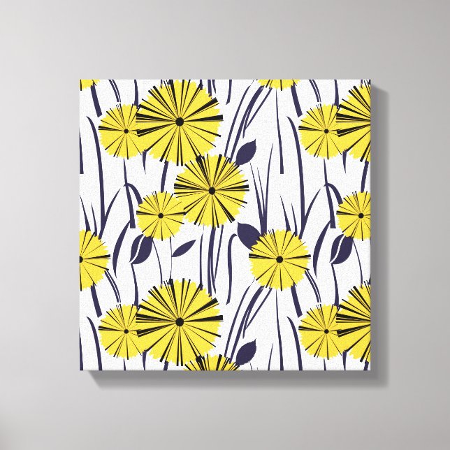 Gelbe Blumen Leinwanddruck (Vorderseite)