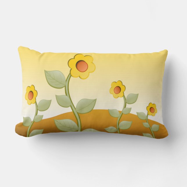 GELBE BLUMEN LENDENKISSEN (Vorderseite)