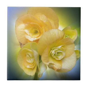 gelbe Blumen leuchten Fliese