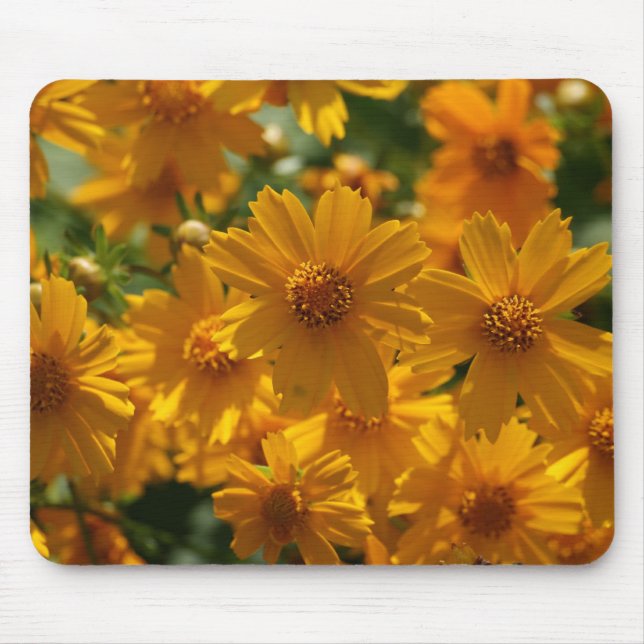Gelbe Blumen-Mausunterlage Mousepad (Vorne)