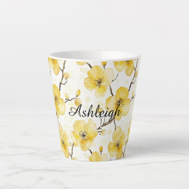 Gelbe Blumen Milchtasse (Vorderseite)