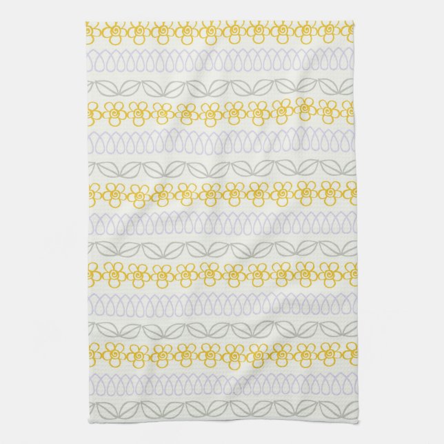 Gelbe Blumen mit Grau Handtuch (Vertikal)
