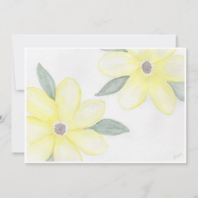 Gelbe Blumen Mitteilungskarten (Vorderseite)