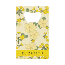 Gelbe Blumen, Muster von Blume, Ihr Name Geldbeutel Flaschenöffner