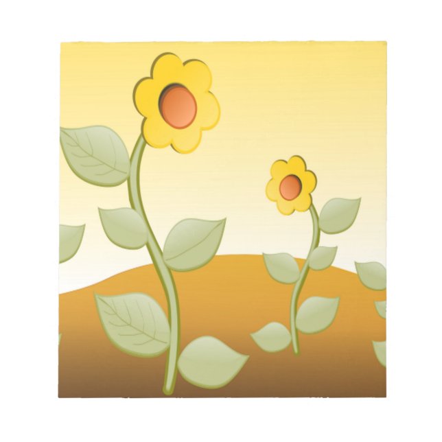 GELBE BLUMEN NOTIZBLOCK (Vorderseite)
