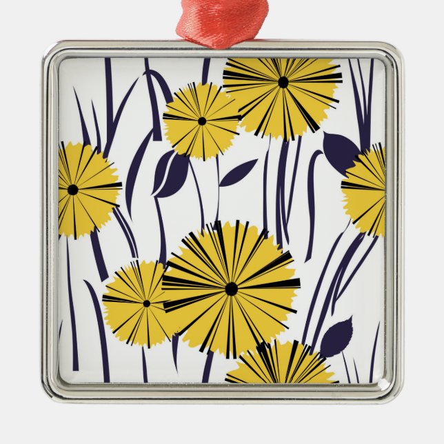 Gelbe Blumen Ornament Aus Metall (Vorne)