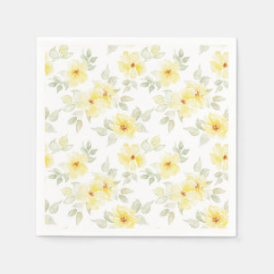 Gelbe Blumen-Papier-Servietten, Wasserfarben-Blume Serviette
