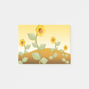 GELBE BLUMEN POST-IT KLEBEZETTEL