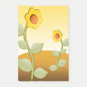 GELBE BLUMEN POST-IT KLEBEZETTEL