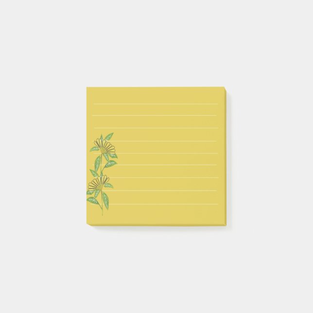 Gelbe Blumen Post-it Notizen (Vorderseite)