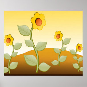 GELBE BLUMEN POSTER