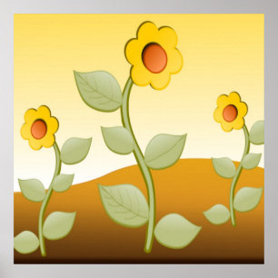GELBE BLUMEN POSTER