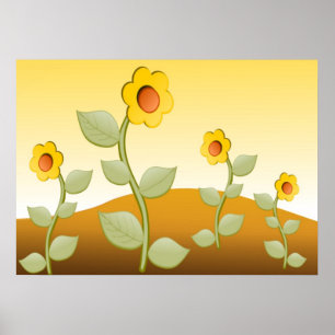 GELBE BLUMEN POSTER