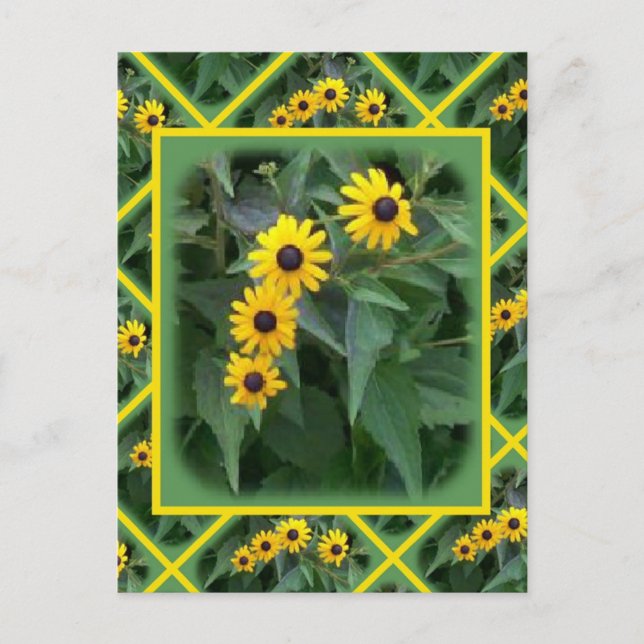 Gelbe Blumen Postkarte (Vorderseite)