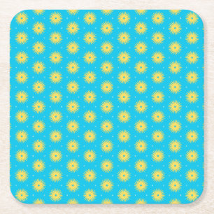 Gelbe Blumen Rechteckiger Pappuntersetzer