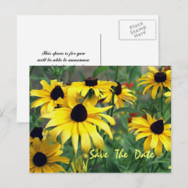 Gelbe Blumen Save the Date Postkarte