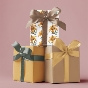 Gelbe Blumen, Senf- und Haselnussmüttertag Geschenkpapier Set