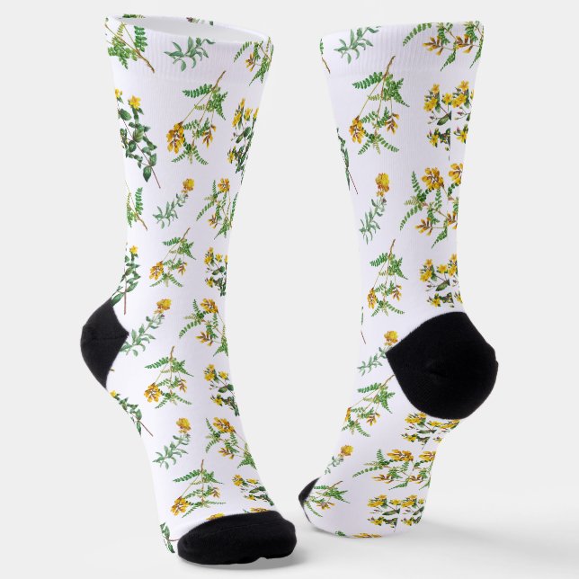 Gelbe Blumen Socken (Gewinkelt)