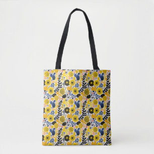 Gelbe Blumen-Tasche