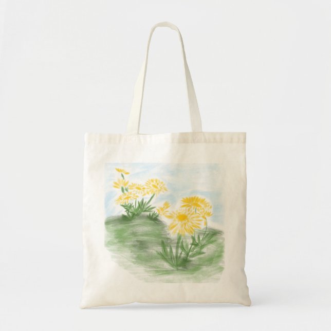 Gelbe Blumen-Tasche Tragetasche (Vorne)