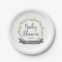 Gelbe Blumen und graue Blätter Kinderdusche