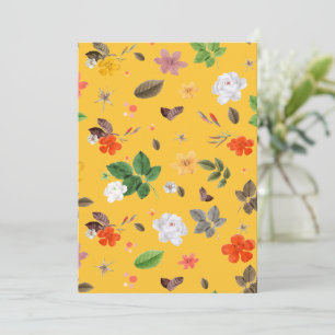 Gelbe Blumen und weiße Rosen 10 Dankeskarte