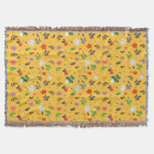 Gelbe Blumen und weiße Rosen 10 Decke