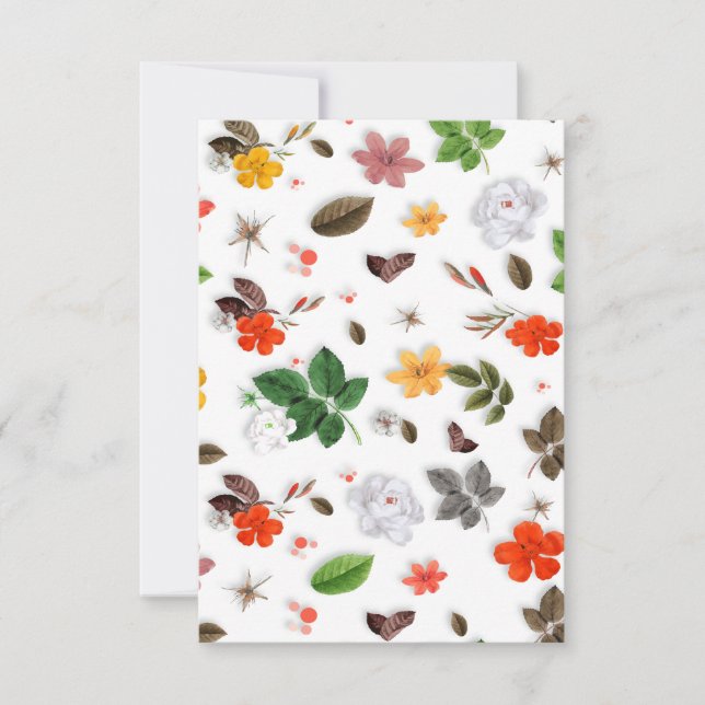 Gelbe Blumen und weiße Rosen 15 Dankeskarte (Vorderseite)